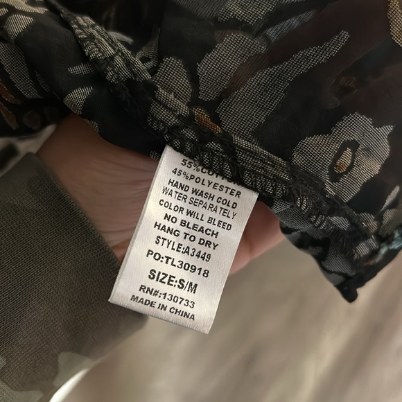 UMGEE VELVET BURNOUT KIMONO FLORAL PAISLEY SIZE S/M - Picture 5 of 6